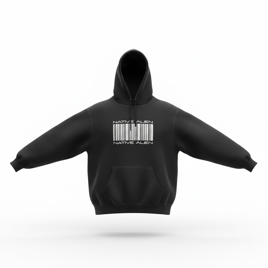 NATIVE ALIEN BAR CODE HOODIE