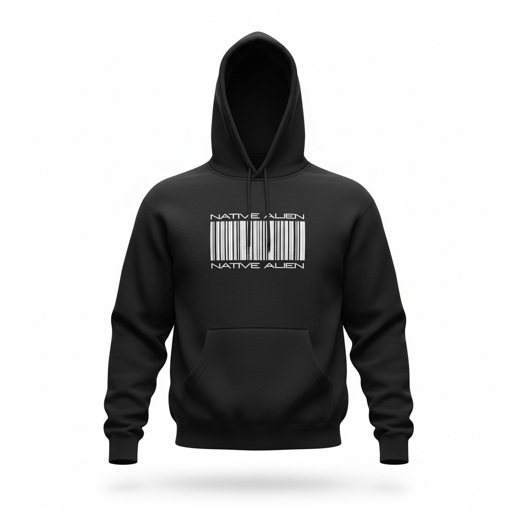 NATIVE ALIEN BAR CODE HOODIE
